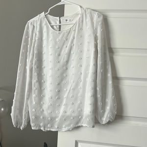 White polka dot blouse